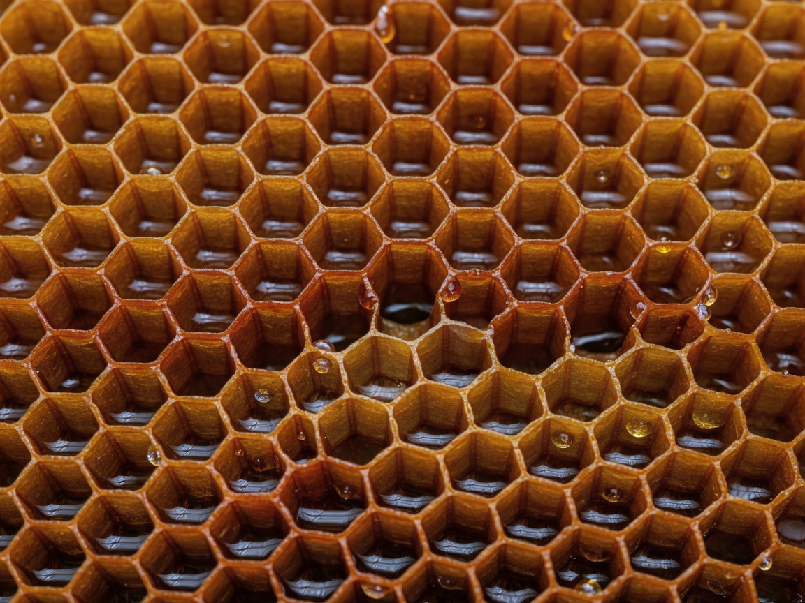 Close up of saturated honeycomb membrane used in evaporative systems